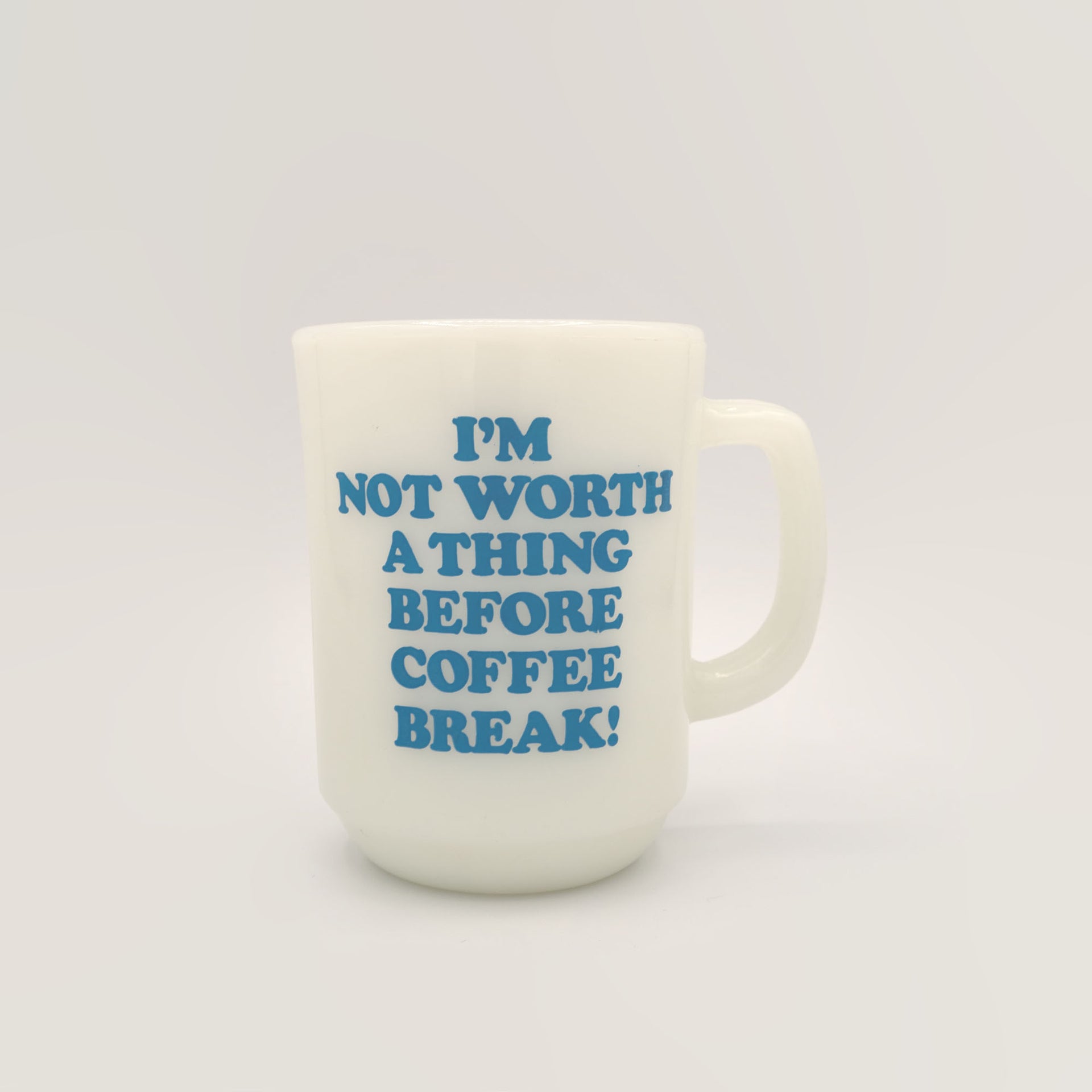 VINTAGE glass mug coffee snoopy and woodstock norning quote